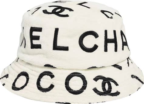 chanel white bucket hat|chanel terry cc hat.